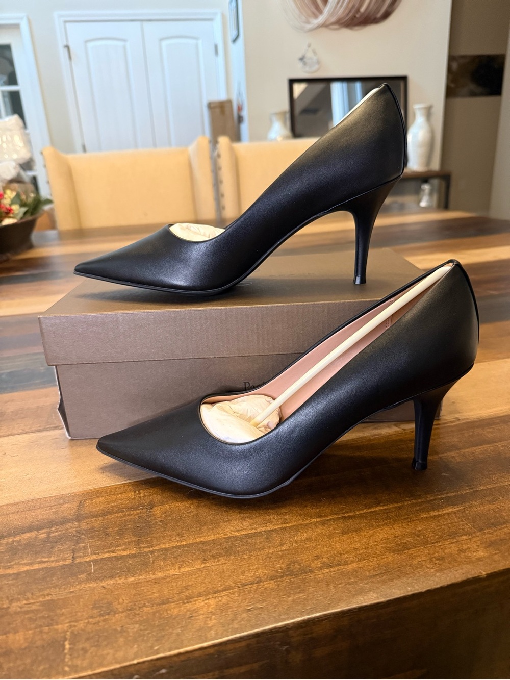 Linea Paolo Paris-L Black Napa PU Pointed-Toe Stiletto Pumps